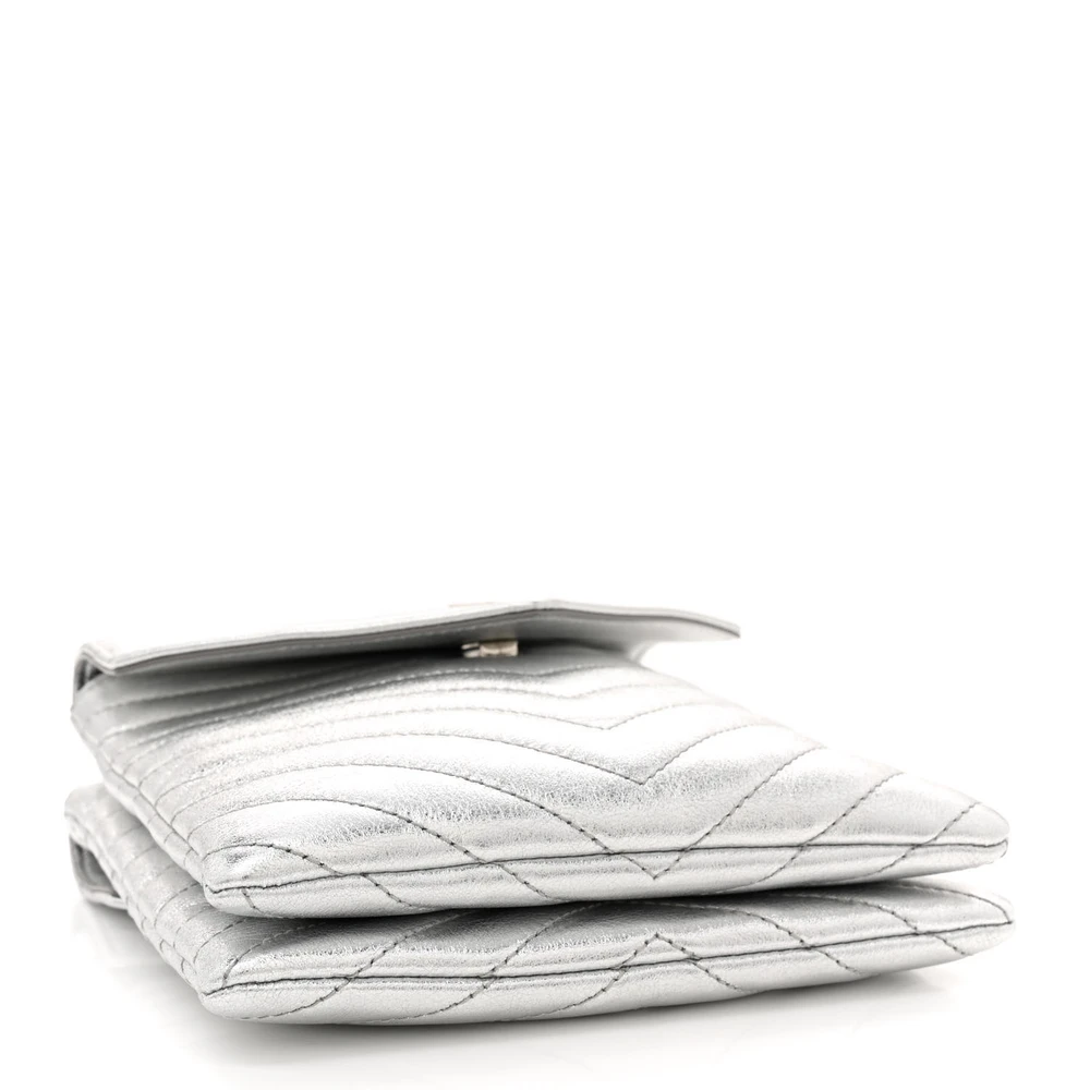 Lushentic Medium Double Flap Bag in Quilted Metallic Lambskin Leather - Image 6