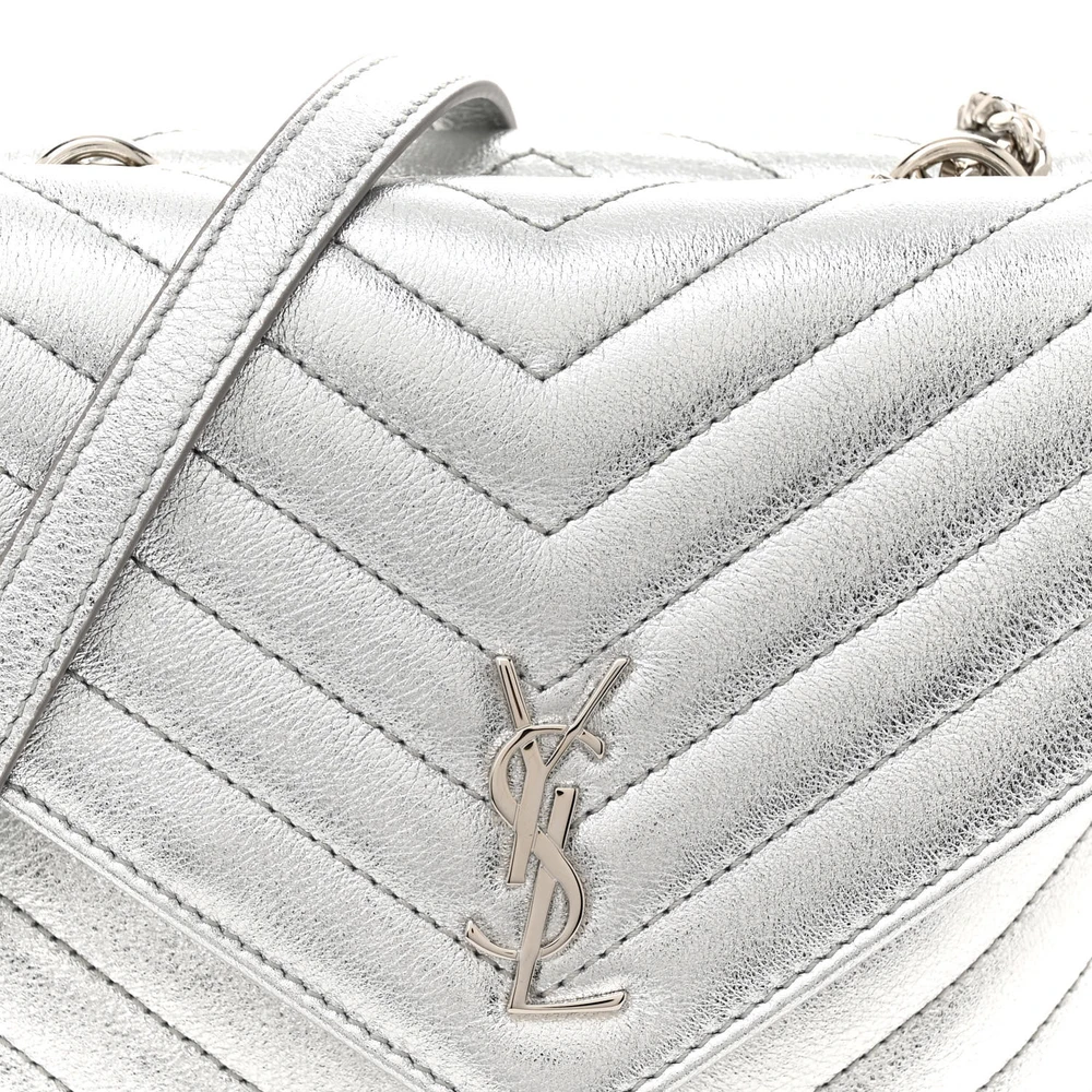 Lushentic Medium Double Flap Bag in Quilted Metallic Lambskin Leather - Image 8