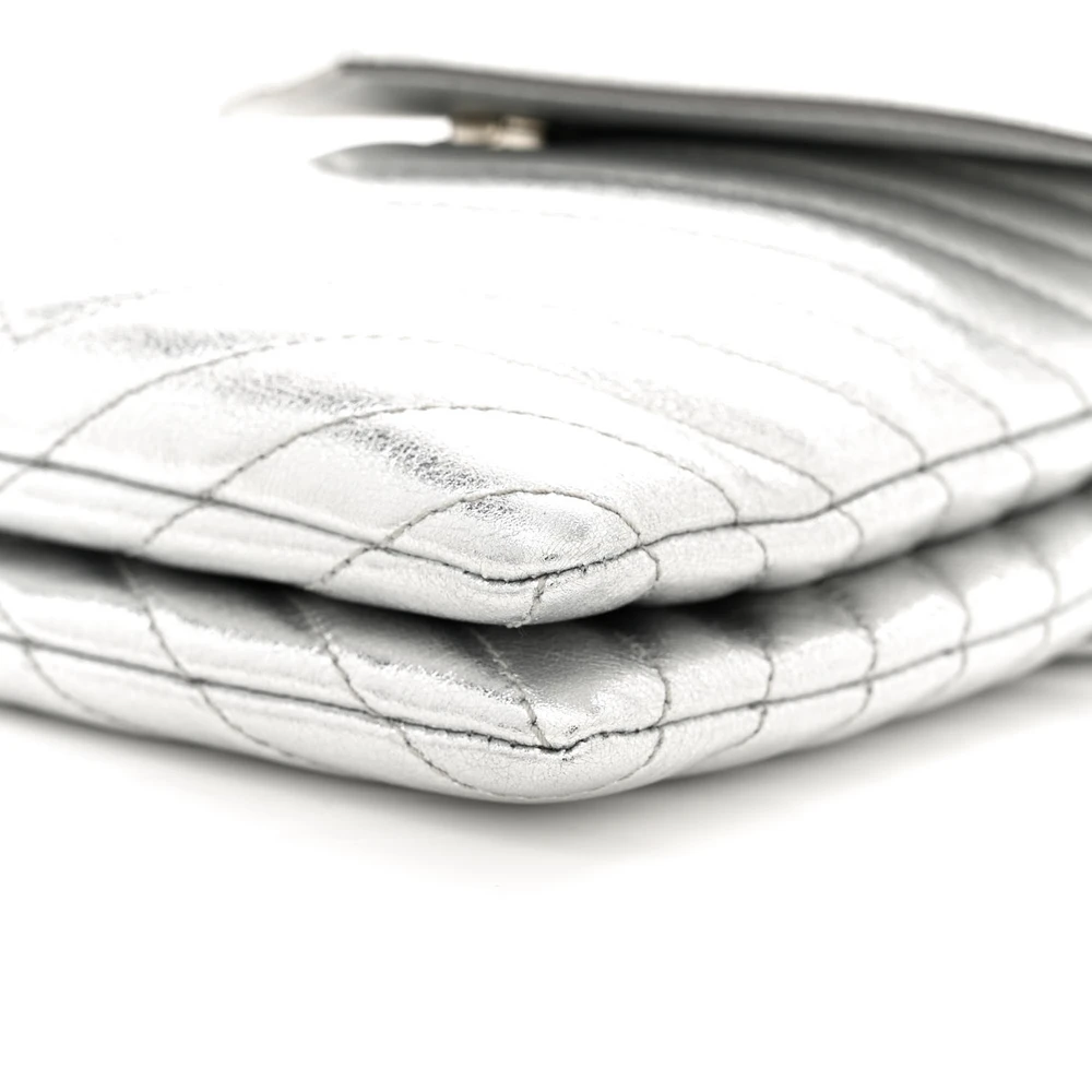 Lushentic Medium Double Flap Bag in Quilted Metallic Lambskin Leather - Image 5