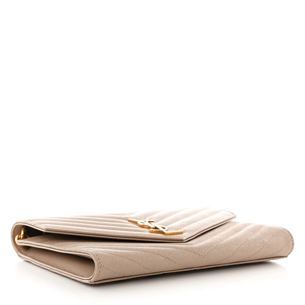 Lushentic Reviews Medium Envelope Clutch in Dark Beige Chevron - Image 4
