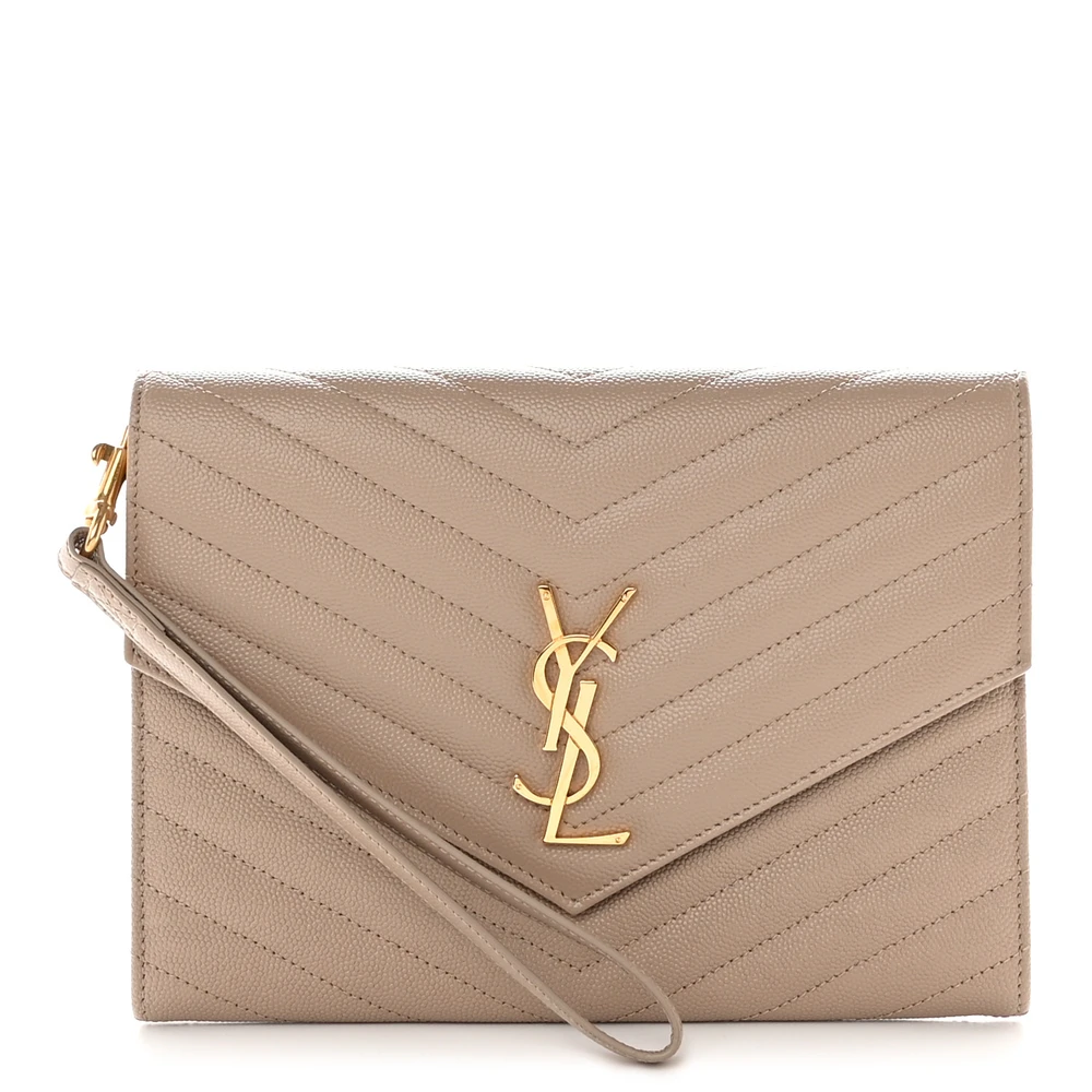 Lushentic Reviews Medium Envelope Clutch in Dark Beige Chevron