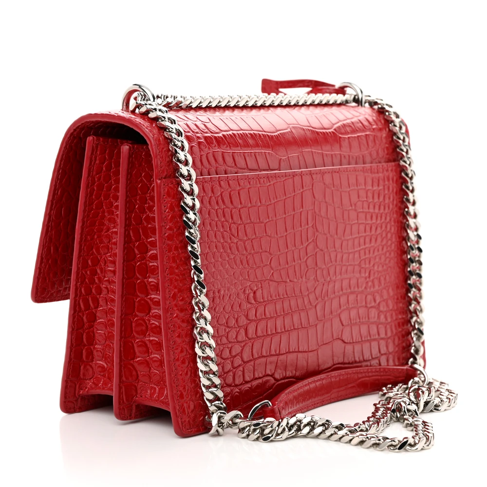 Lushentic Medium Sunset Bag - Rouge Eros Crocodile Leather - Image 3