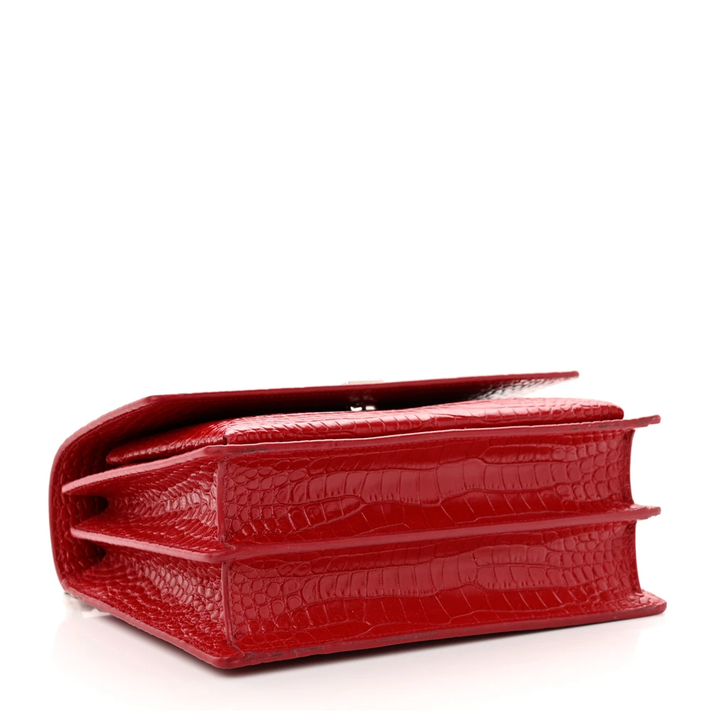 Lushentic Medium Sunset Bag - Rouge Eros Crocodile Leather - Image 6