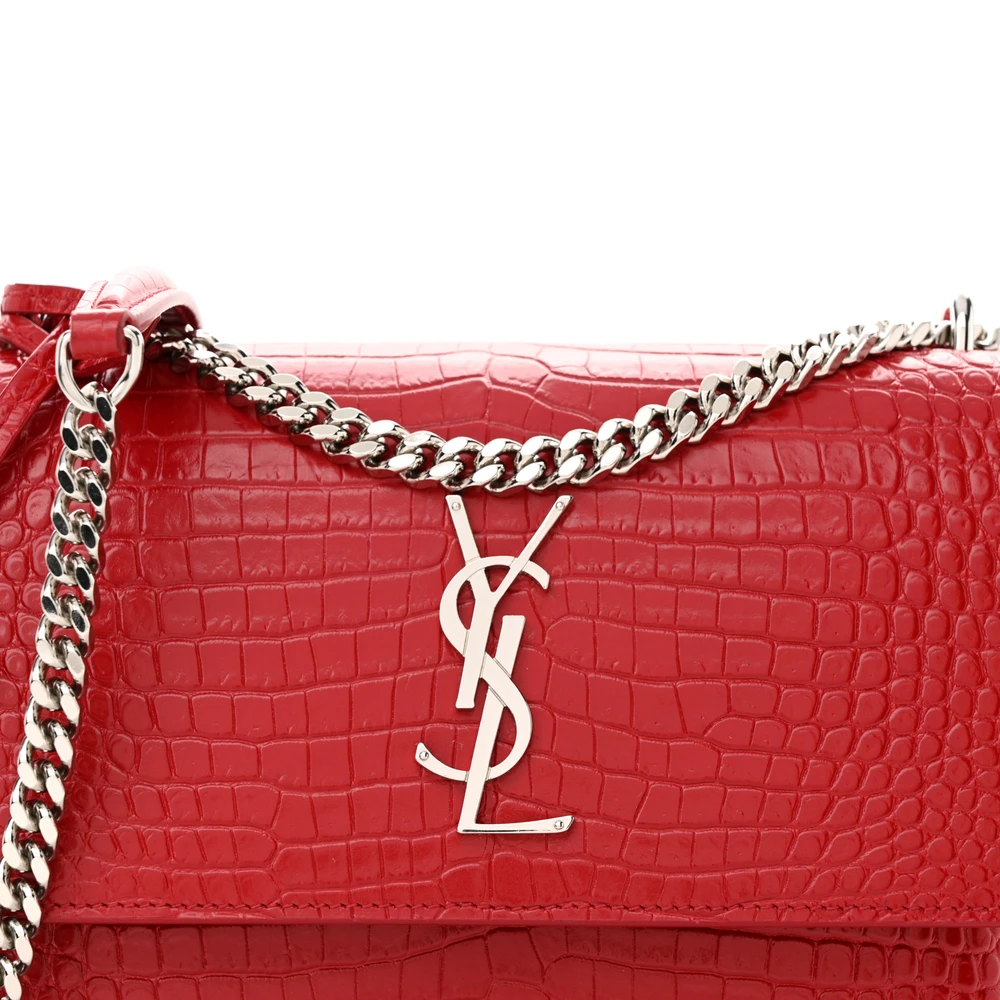 Lushentic Medium Sunset Bag - Rouge Eros Crocodile Leather - Image 8