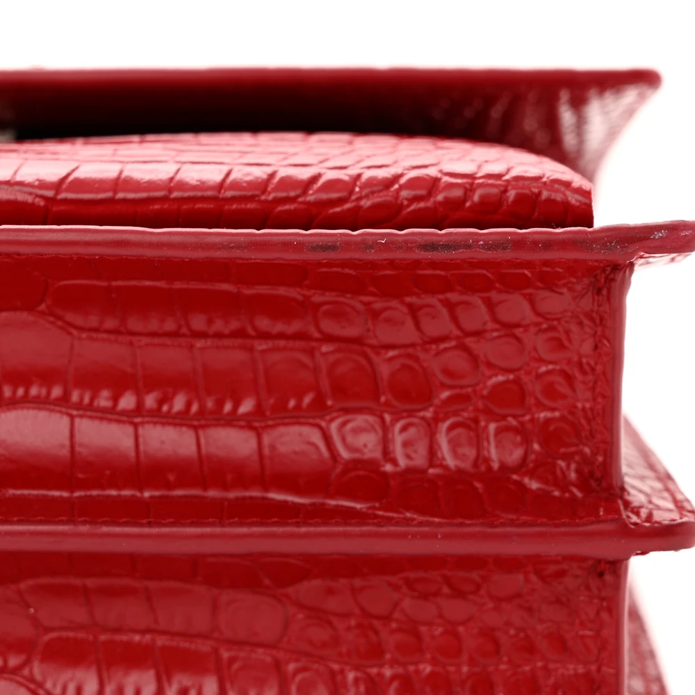 Lushentic Medium Sunset Bag - Rouge Eros Crocodile Leather - Image 11