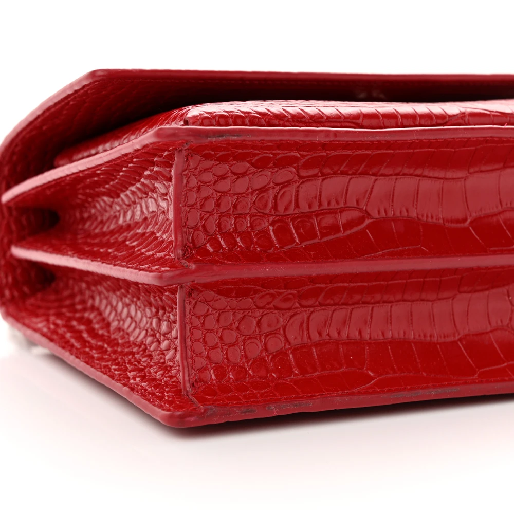 Lushentic Medium Sunset Bag - Rouge Eros Crocodile Leather - Image 4