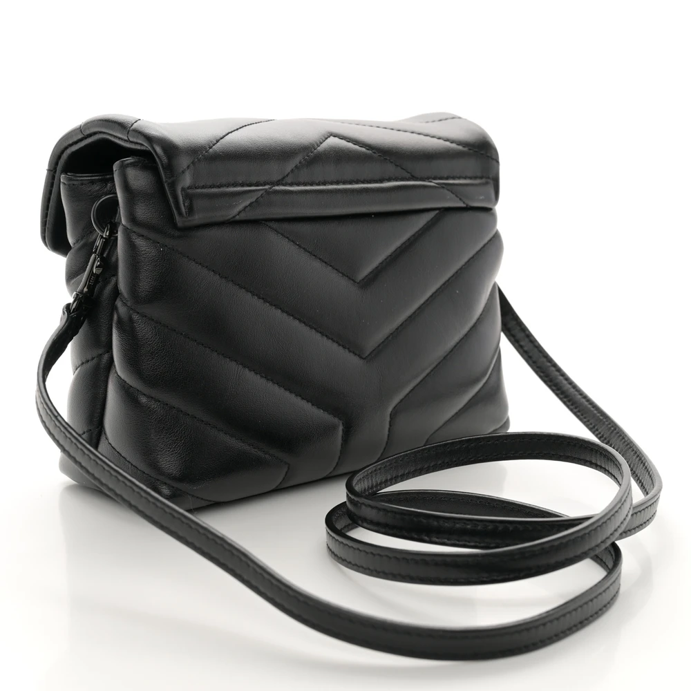 Lushentic Designer Bags Mini Loulou Crossbody Bag Black - Image 3