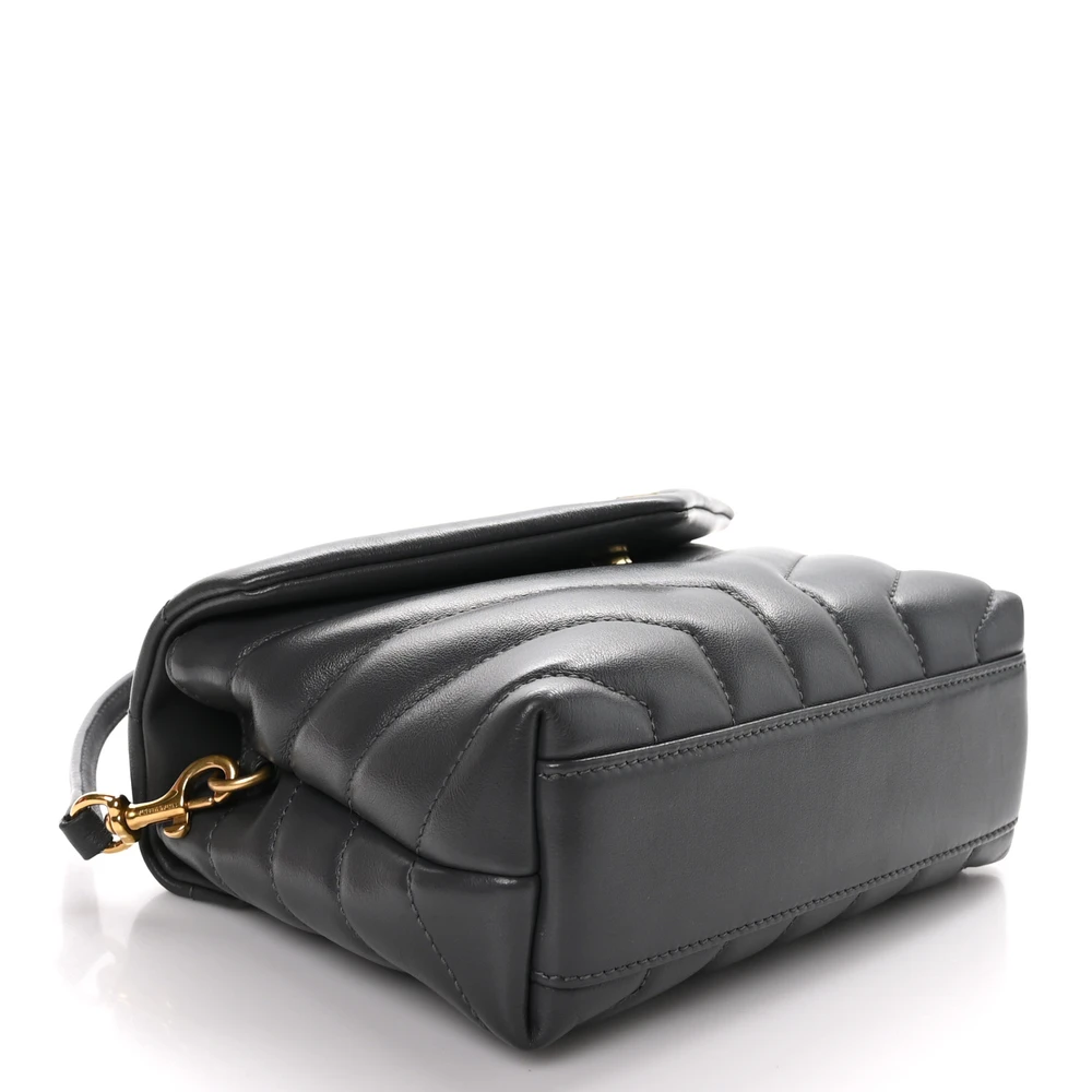 Lushentic Mini Loulou Crossbody Bag - Quilted Monogram Gold Charm - Image 6