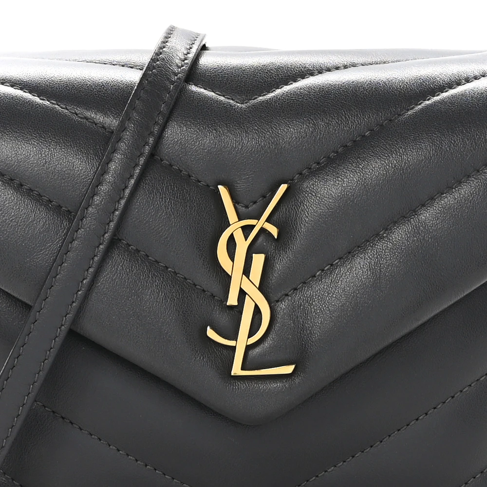 Lushentic Mini Loulou Crossbody Bag - Quilted Monogram Gold Charm - Image 8