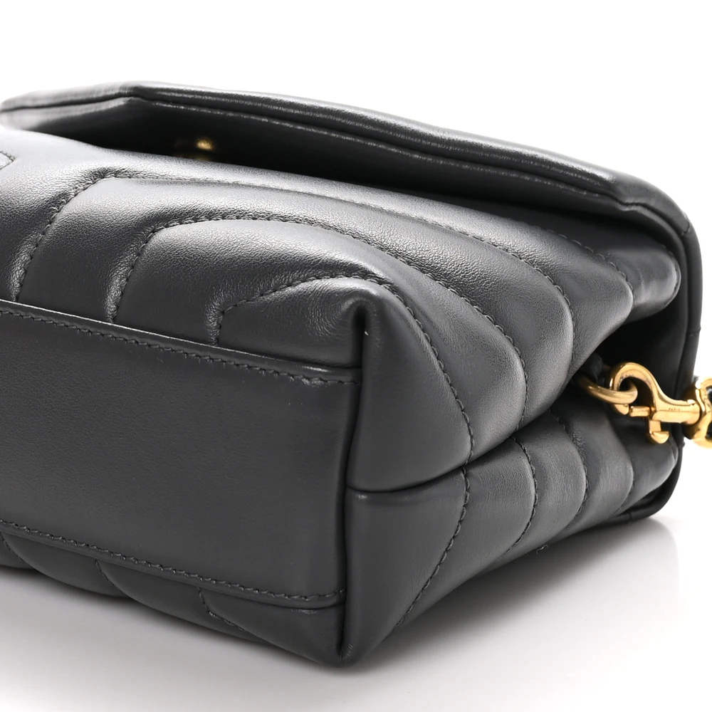 Lushentic Mini Loulou Crossbody Bag - Quilted Monogram Gold Charm - Image 5