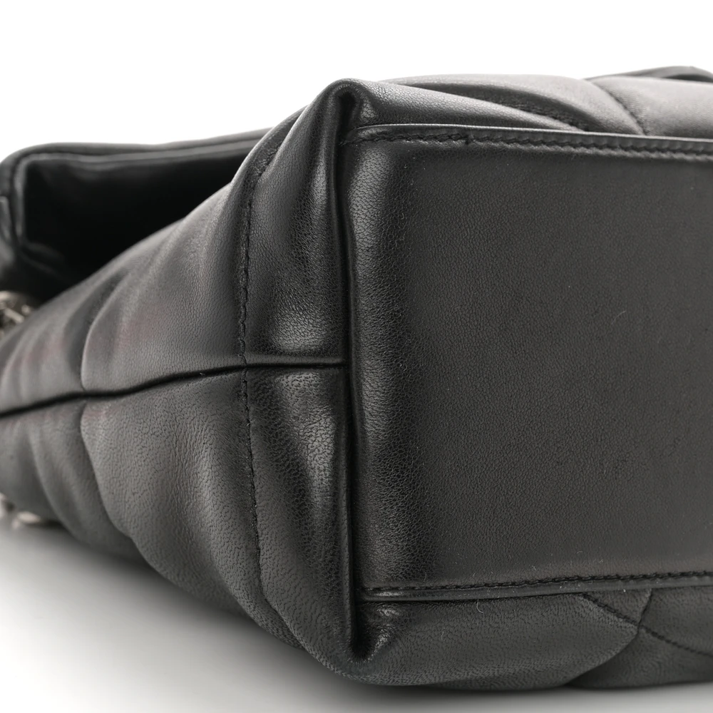 Lushentic Bags Small Loulou Chain Satchel in Black Quilted Lambskin - Image 4
