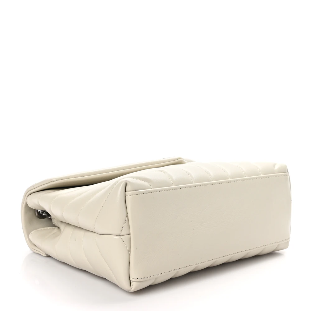 Lushentic Handbags Small Loulou Chain Satchel in Crema Soft Leather - Image 6