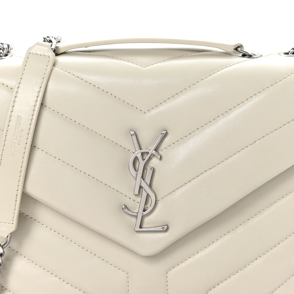Lushentic Handbags Small Loulou Chain Satchel in Crema Soft Leather - Image 9