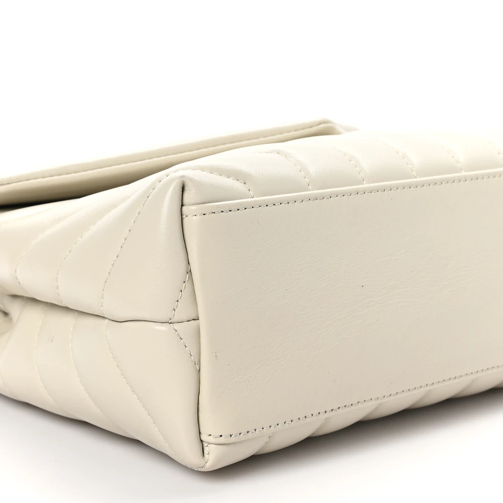 Lushentic Handbags Small Loulou Chain Satchel in Crema Soft Leather - Image 4