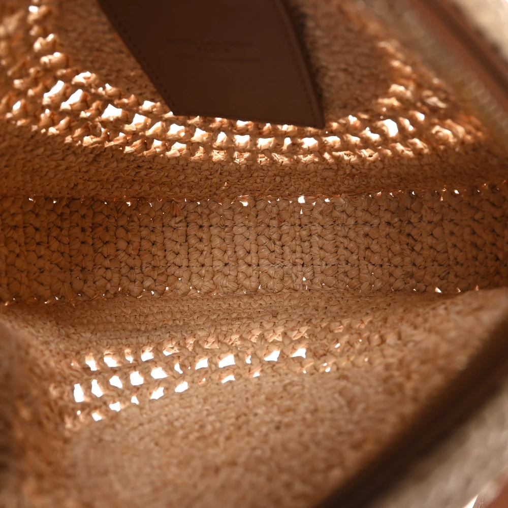 Lushentic Replicas Small Sac Round Bag – Natural Raffia, Aged Gold Hardware - Image 7