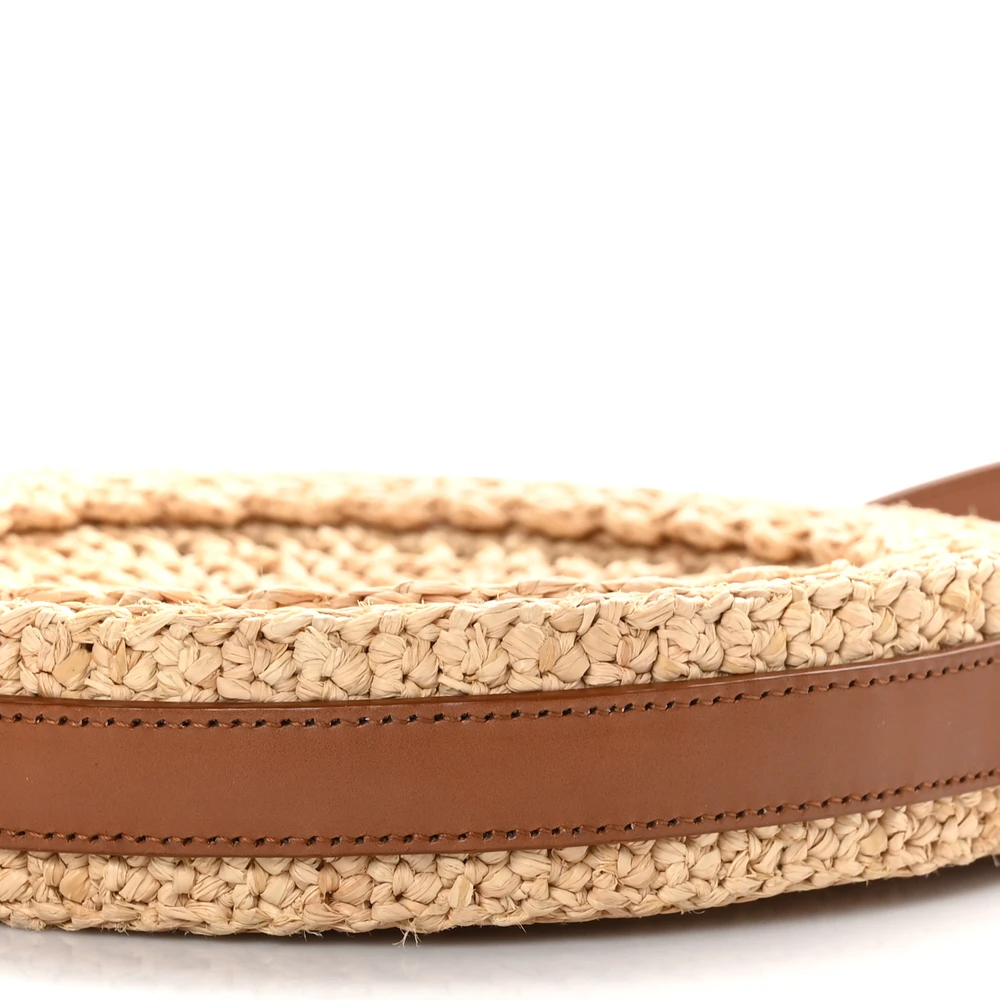 Lushentic Replicas Small Sac Round Bag – Natural Raffia, Aged Gold Hardware - Image 5
