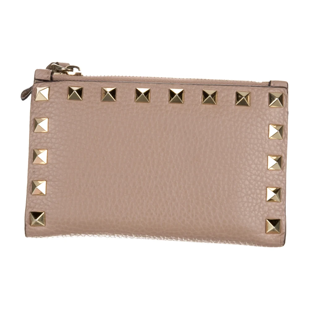 Lushentic Valentino Small Pouch Neutrals Pebbled Leather Gold Hardware